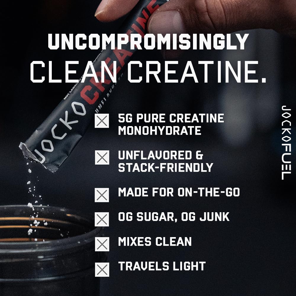 Jocko Fuel Creatine Stick Pack poured into a glass for daily use.