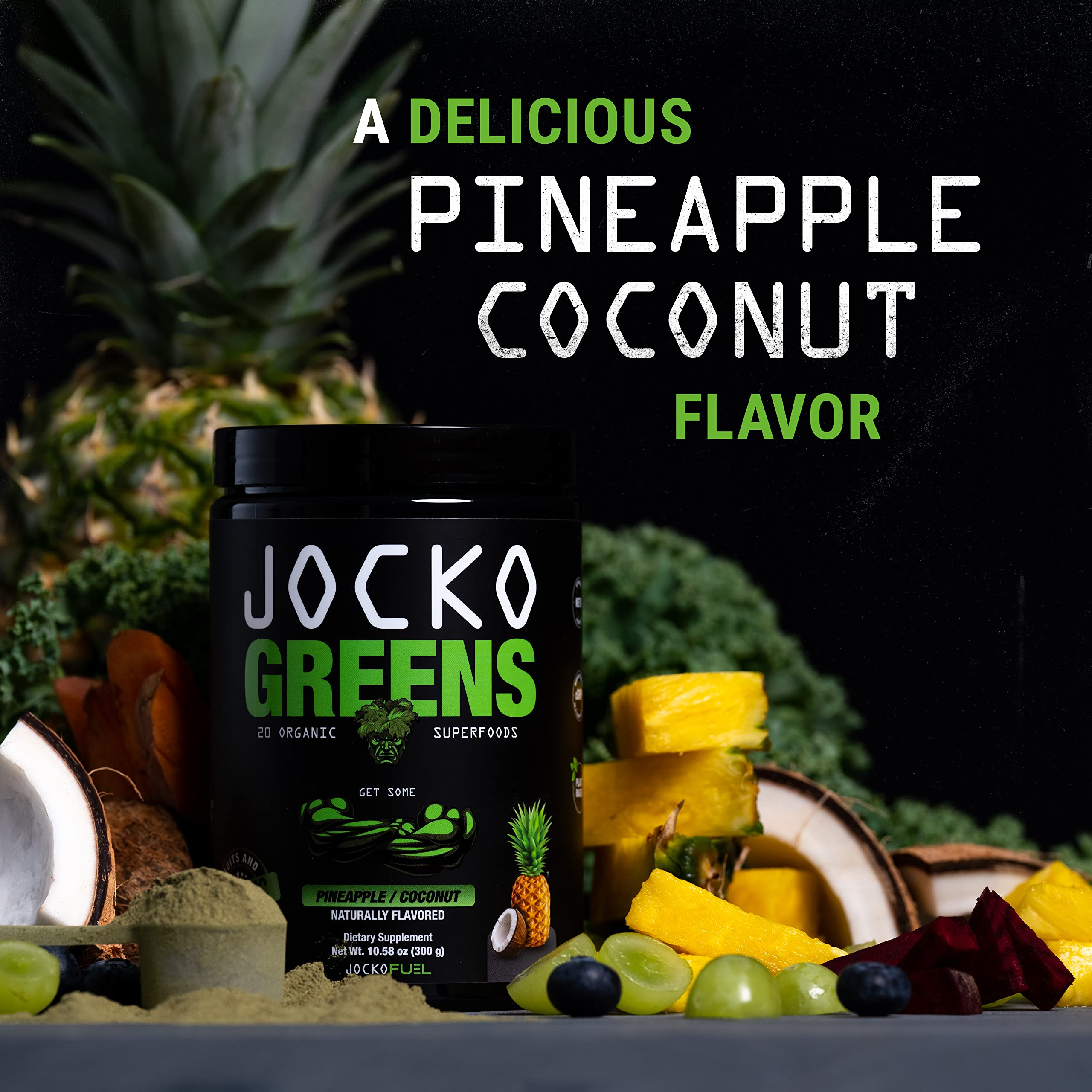 Glass of Jocko Fuel Daily Greens shows vibrant, drinkable nutrition