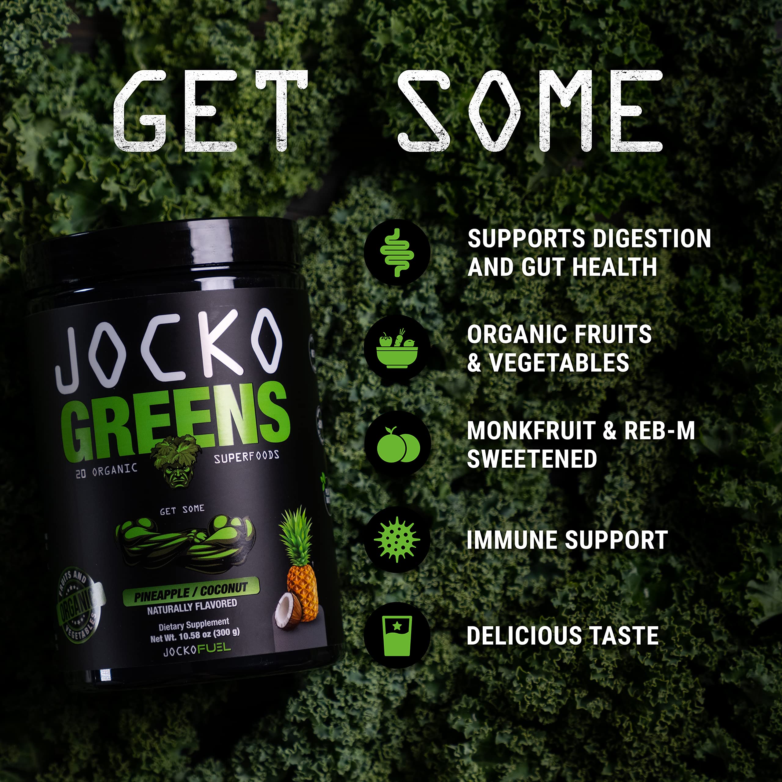 Pina Colada flavor of Jocko Fuel Daily Greens delivers tropical taste