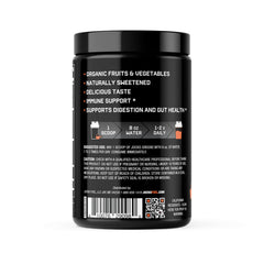 Jocko Fuel Daily Greens adaptogens visual highlights Ashwagandha, Rhodiola for natural energy.