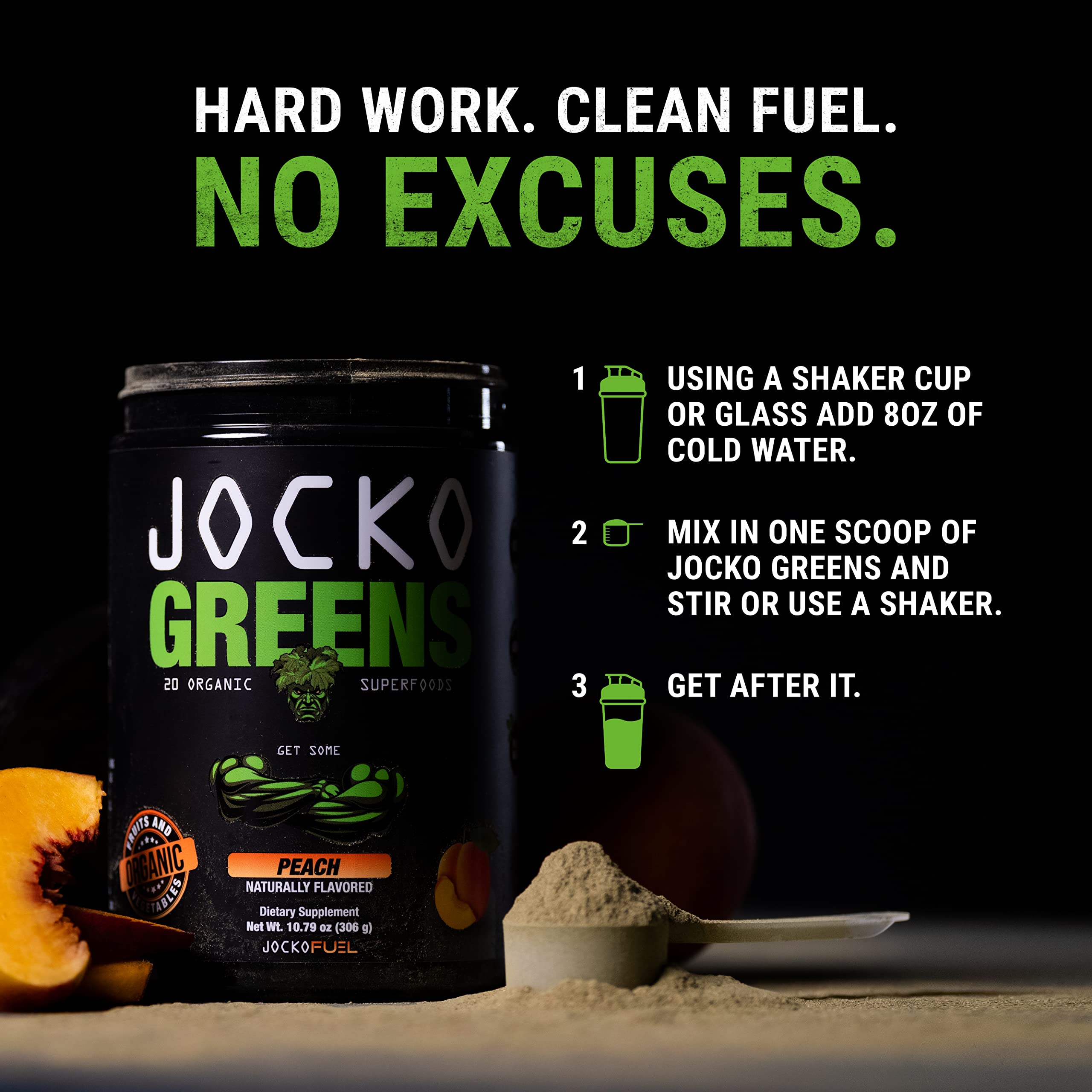 Jocko Fuel Daily Greens daily-use image invites smoothies and beverages for easy nutrition.