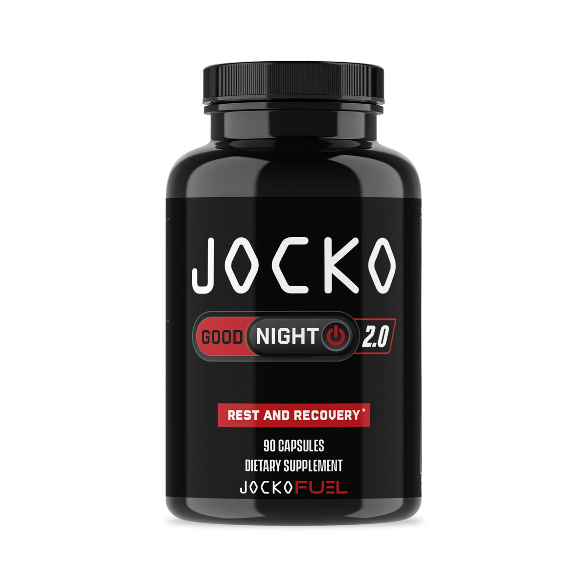 Jocko Fuel Good Night sleep aid bottle promotes a calm pre-sleep routine.