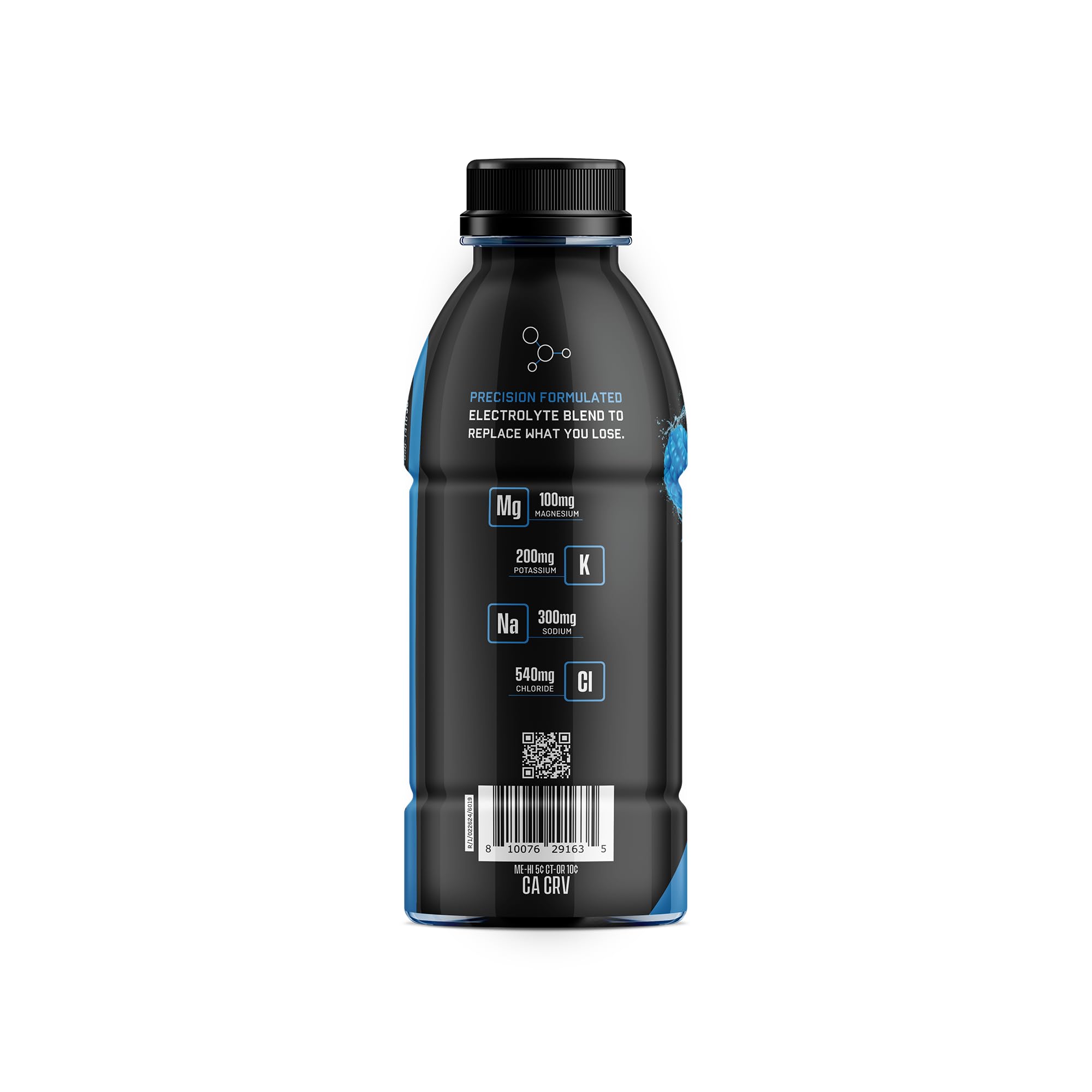 Glass with ice of Jocko Fuel Hydrate blue raspberry for a refreshing thirst quencher.