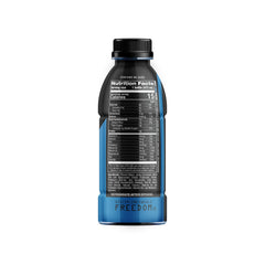 Closeup of Jocko Fuel Hydrate blue raspberry label highlighting clean ingredients.