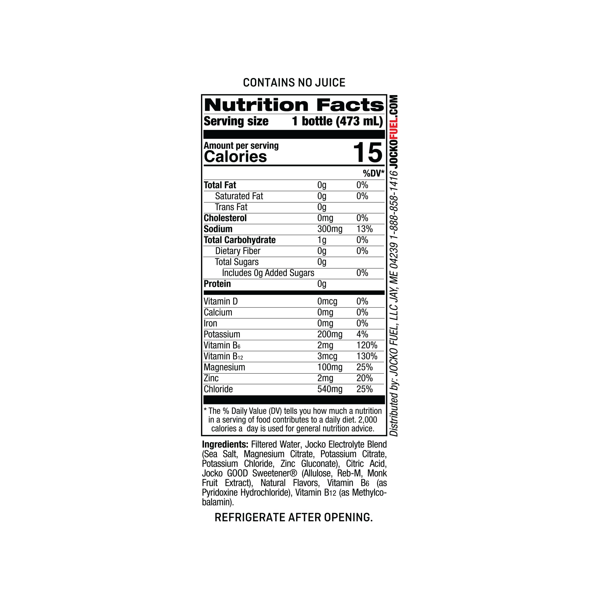 Jocko Fuel Hydrate bottle top view highlights balanced electrolytes for quick thirst relief.