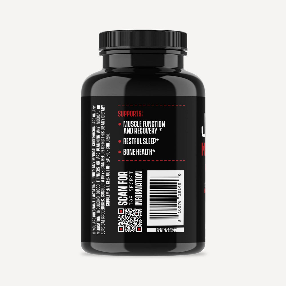 Jocko Fuel Magnesium Complex capsules with water for simple daily intake.