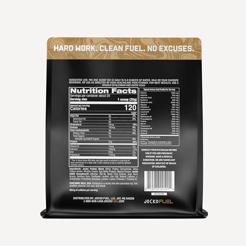 Jocko Fuel Mölk canister front shows protein blend for muscle support.