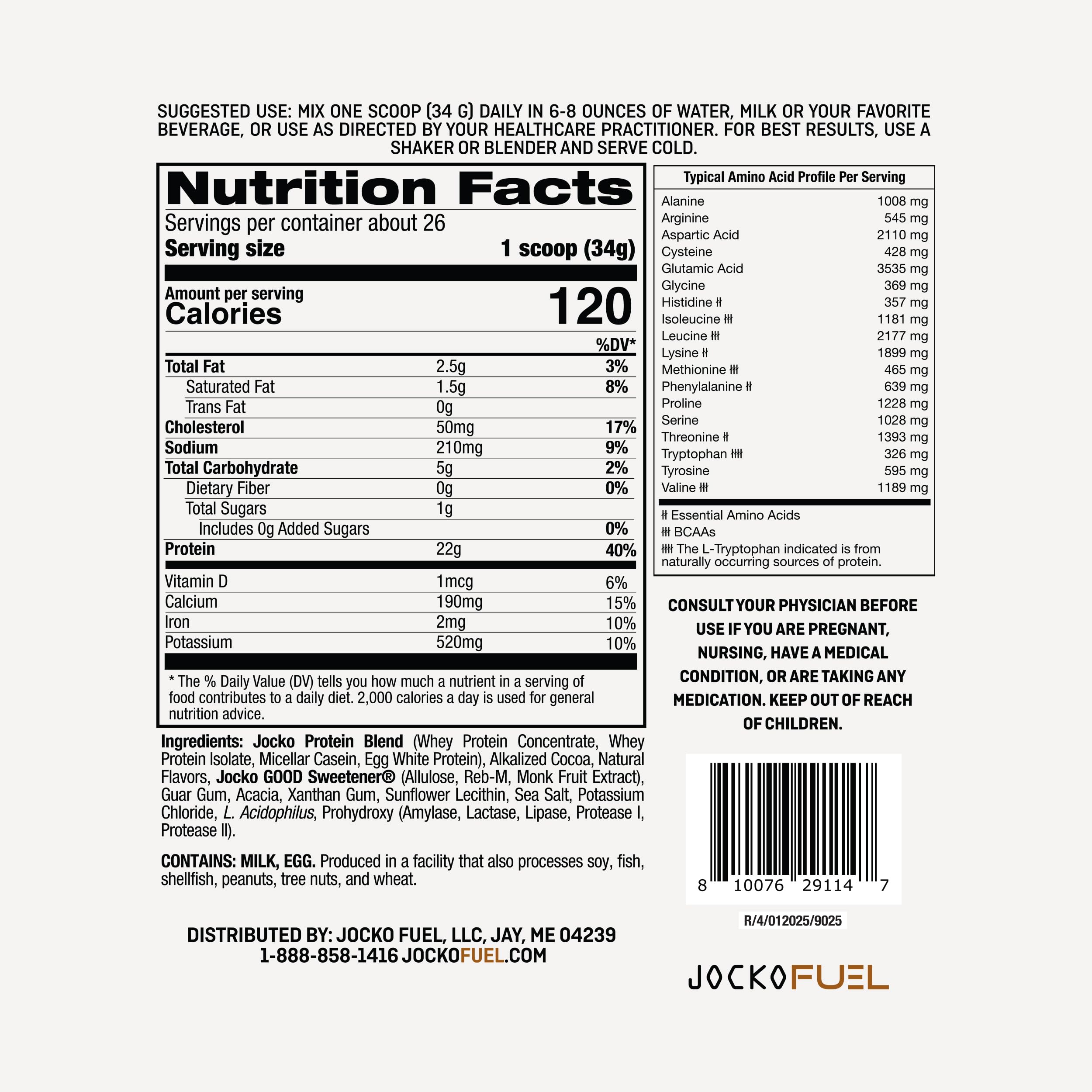Jocko Fuel Mölk powder pouring into shaker bottle, convenient daily use.