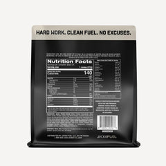 Jocko Fuel Molk powder pouring into a shaker for a shake