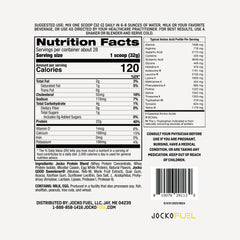 Jocko Fuel Molk Whey Powder tub showing banana cream flavor and creamy texture