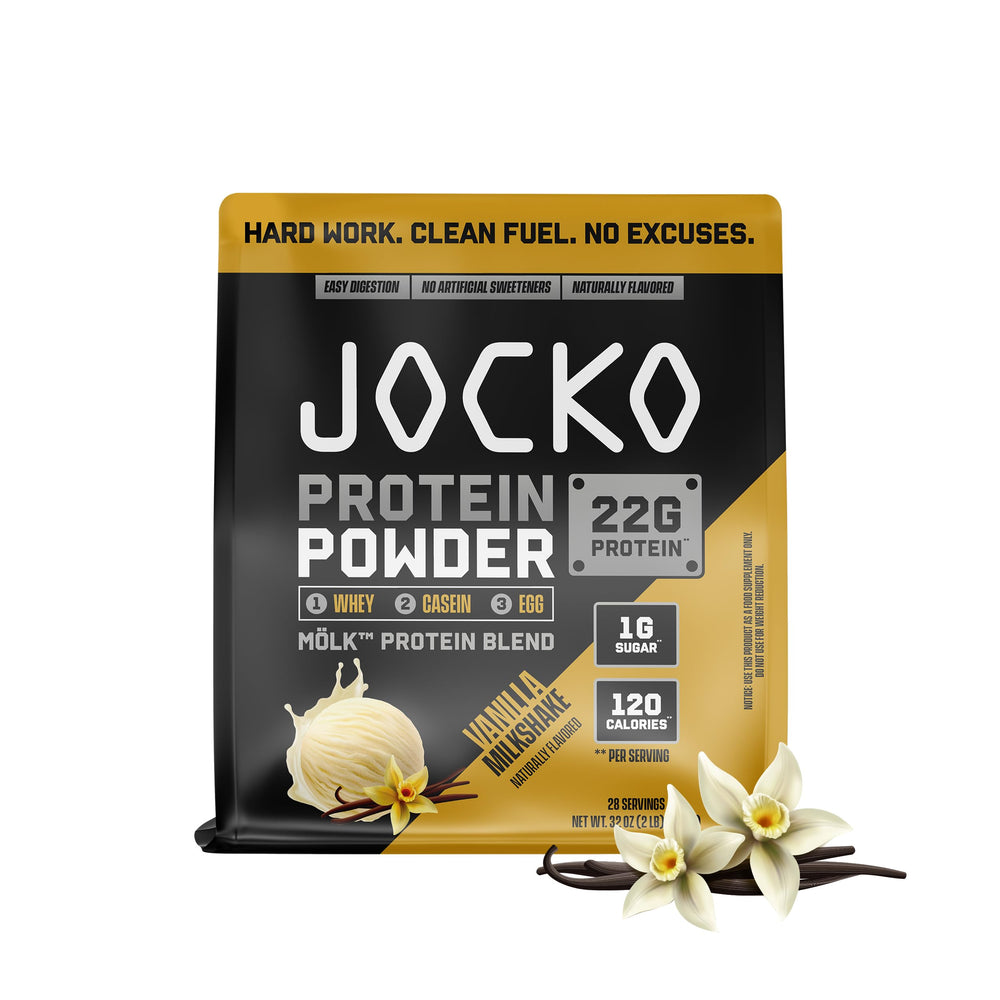 Jocko Fuel Mölk vanilla milkshake whey protein powder with smooth post workout recovery support