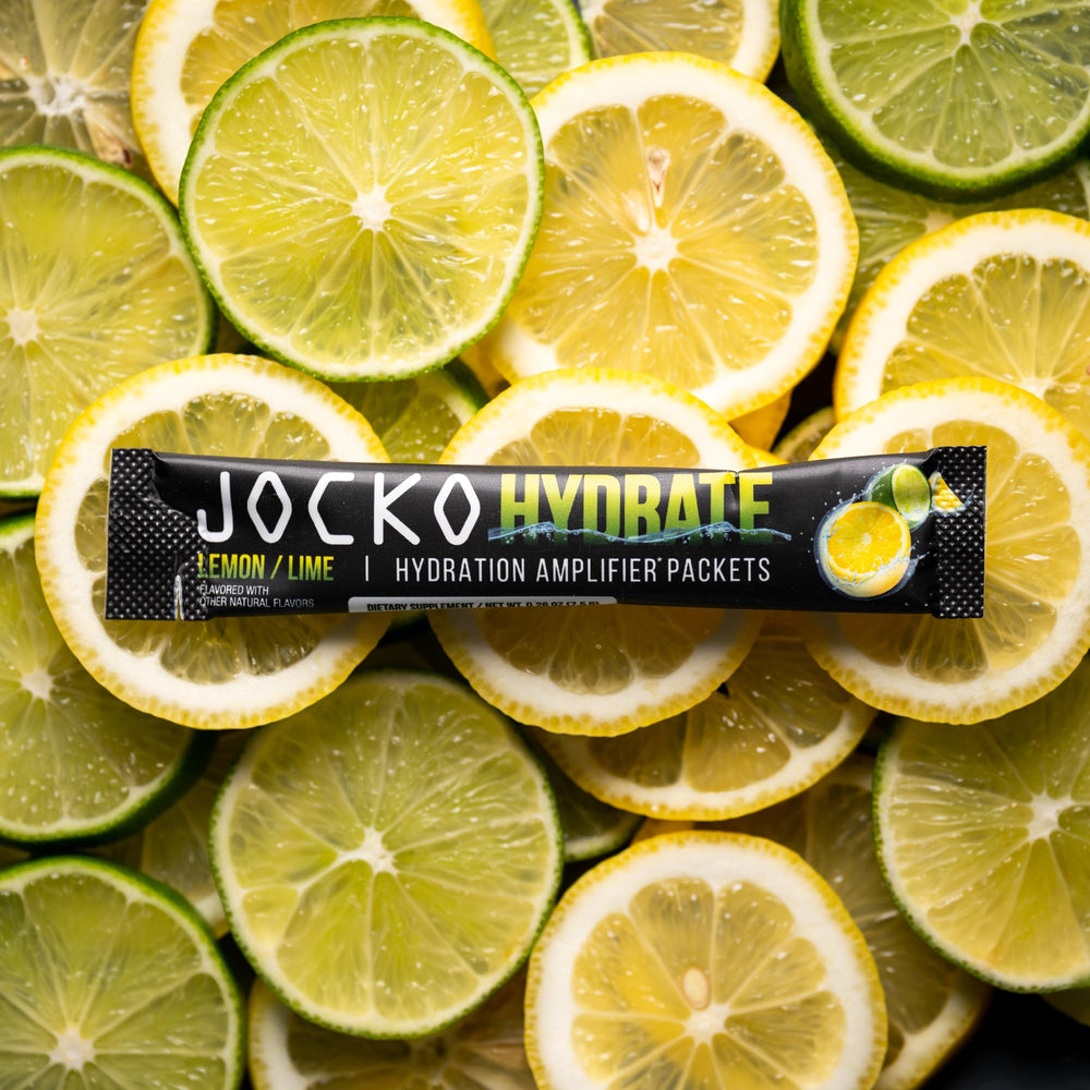 Gym scene featuring Jocko Fuel packets for workout hydration