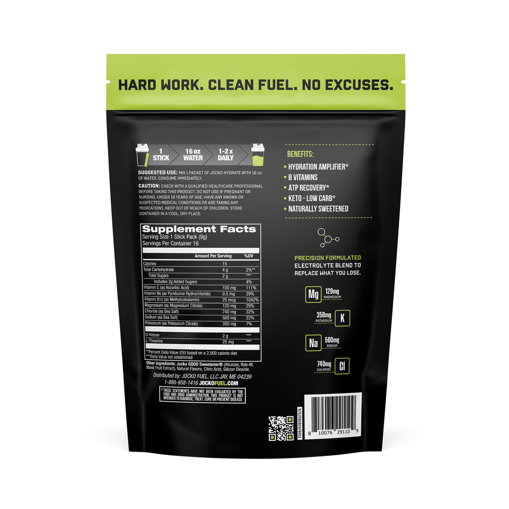 Jocko Fuel Lemon Lime packets for on-the-go hydration and refuel
