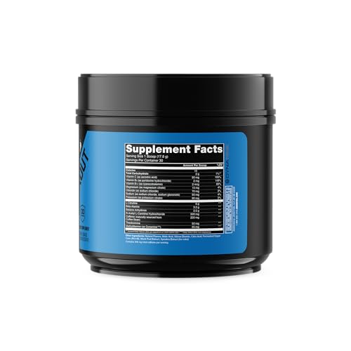 Jocko Fuel Pre Workout bottle back displays the nutrition panel for transparency