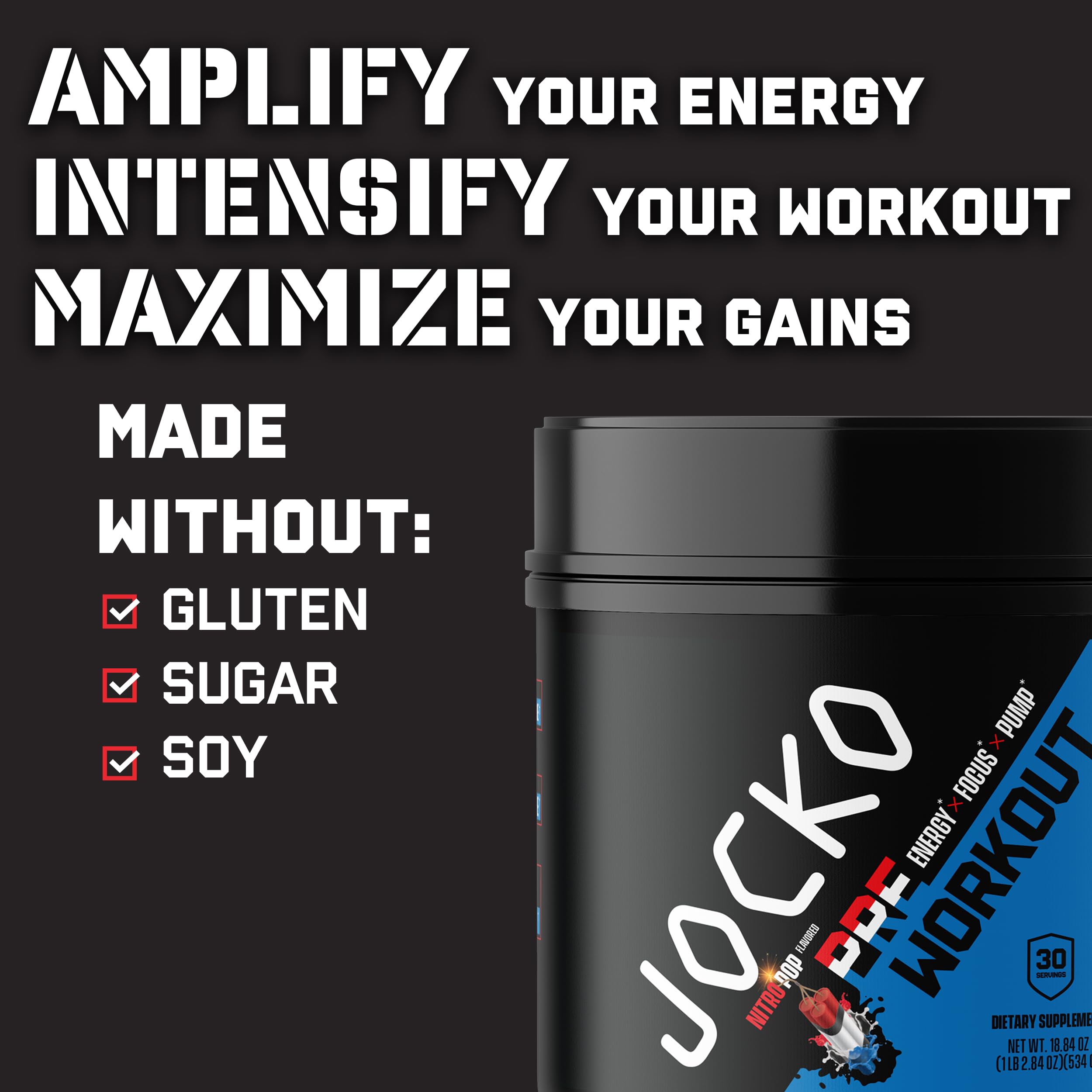 Jocko Fuel Pre Workout serving size graphic helps track intake