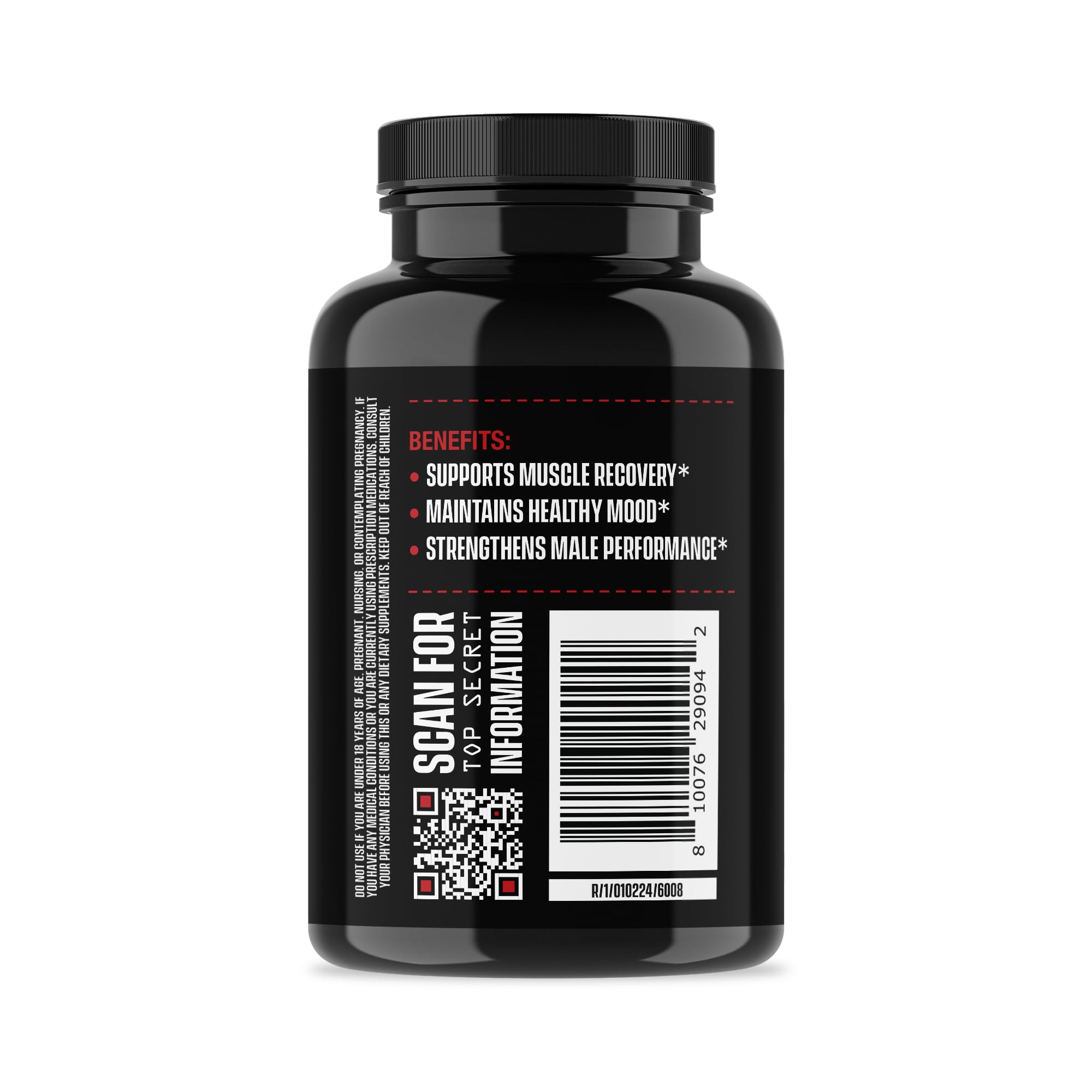Close-up of the Jocko Fuel Test Booster label highlighting natural ingredients