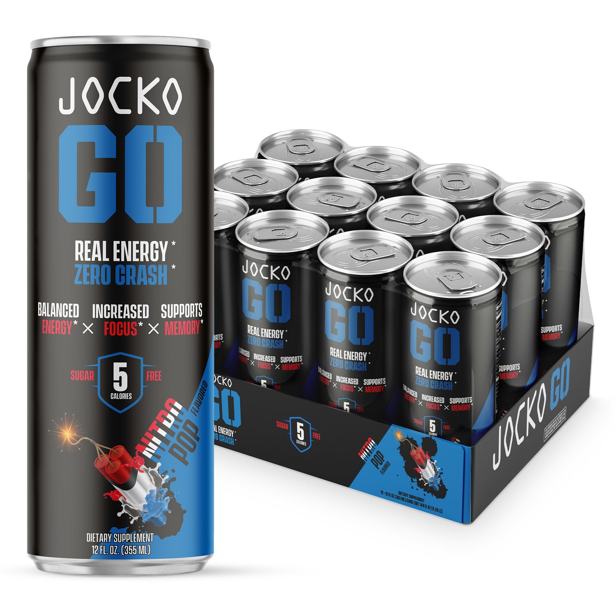 Jocko GO Nitro Pop can front, signaling a disciplined energy boost