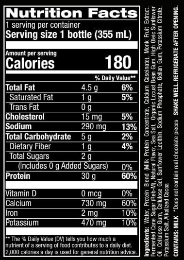 Jocko Mölk chocolate label close-up highlights grass-fed and sugar-free formula.