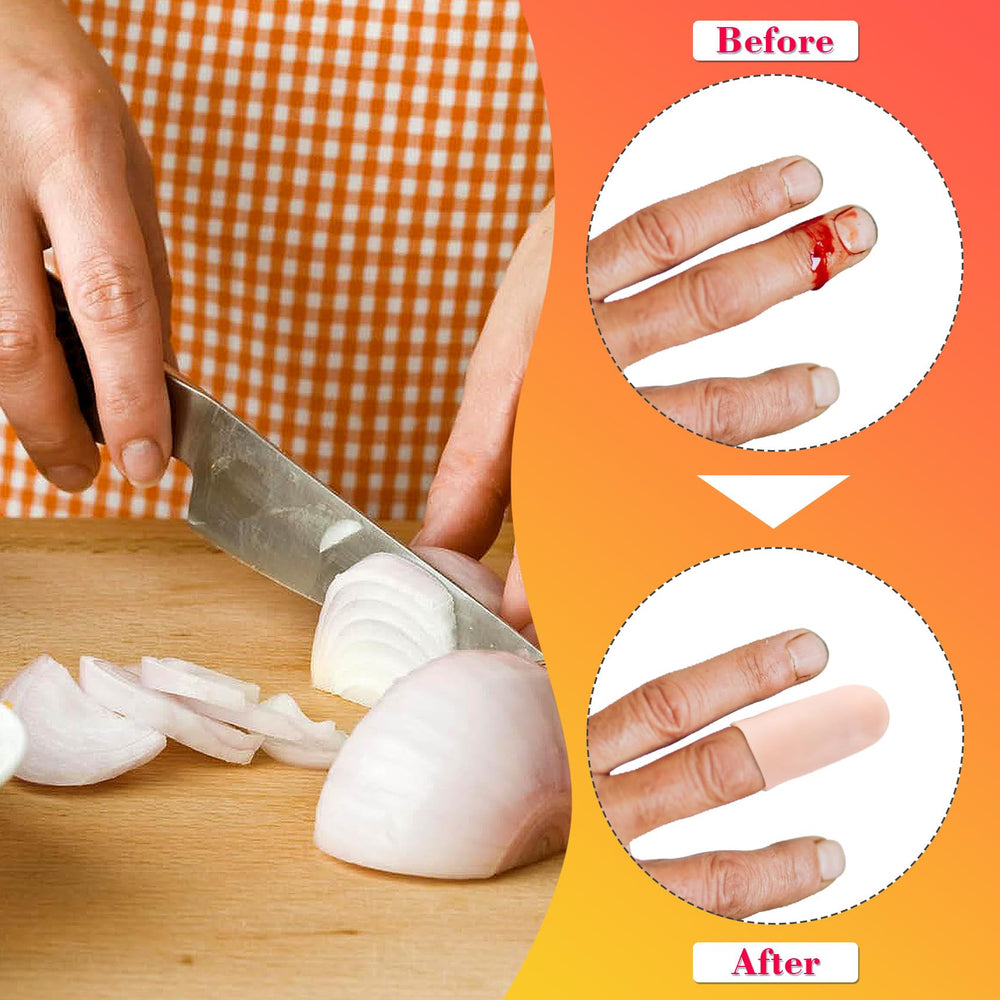 Gel finger sleeves offer adjustable fit and easy trimming for snug sizing.