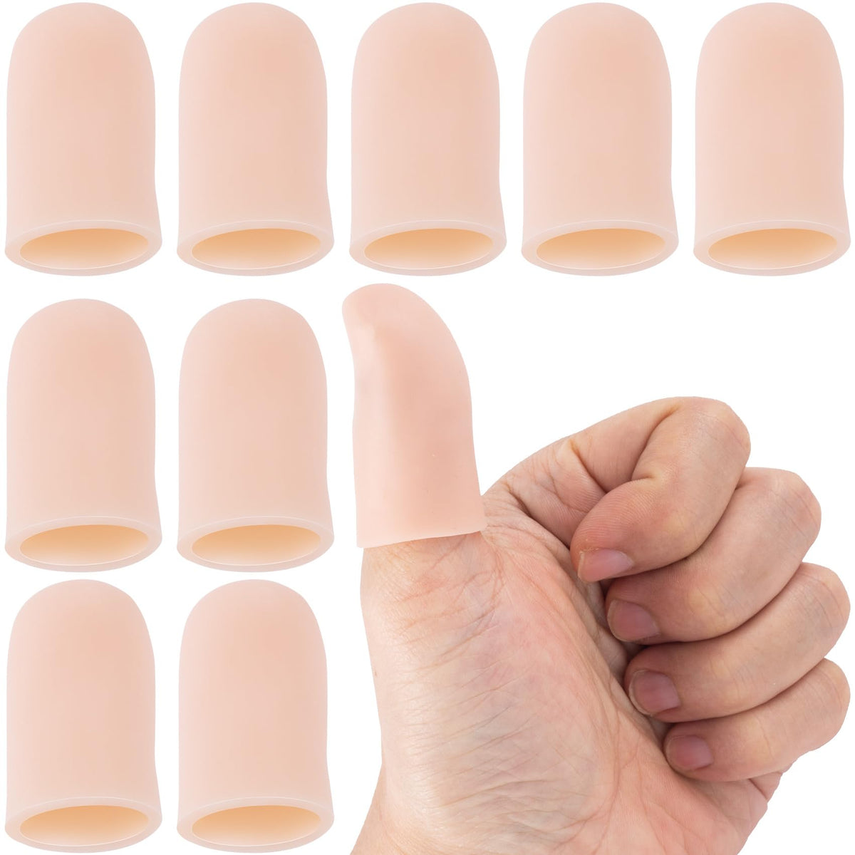 Joez Wonderful gel finger cots 10-pack provides soft, reusable finger protection for daily tasks.
