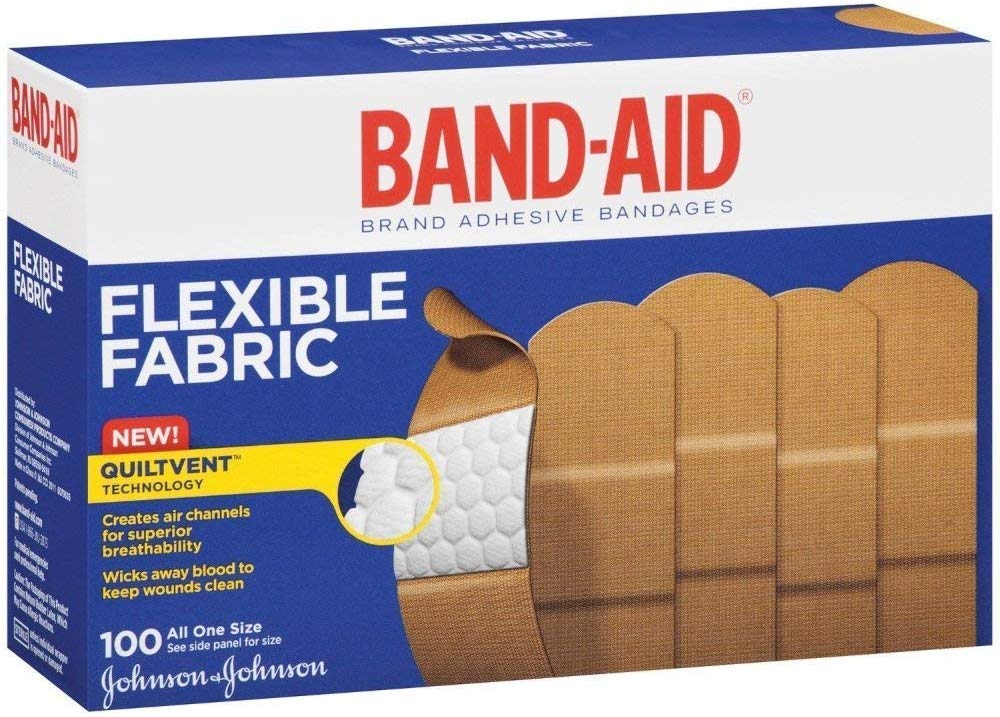 Beige sterile Band-Aid box of 100 for everyday skin protection