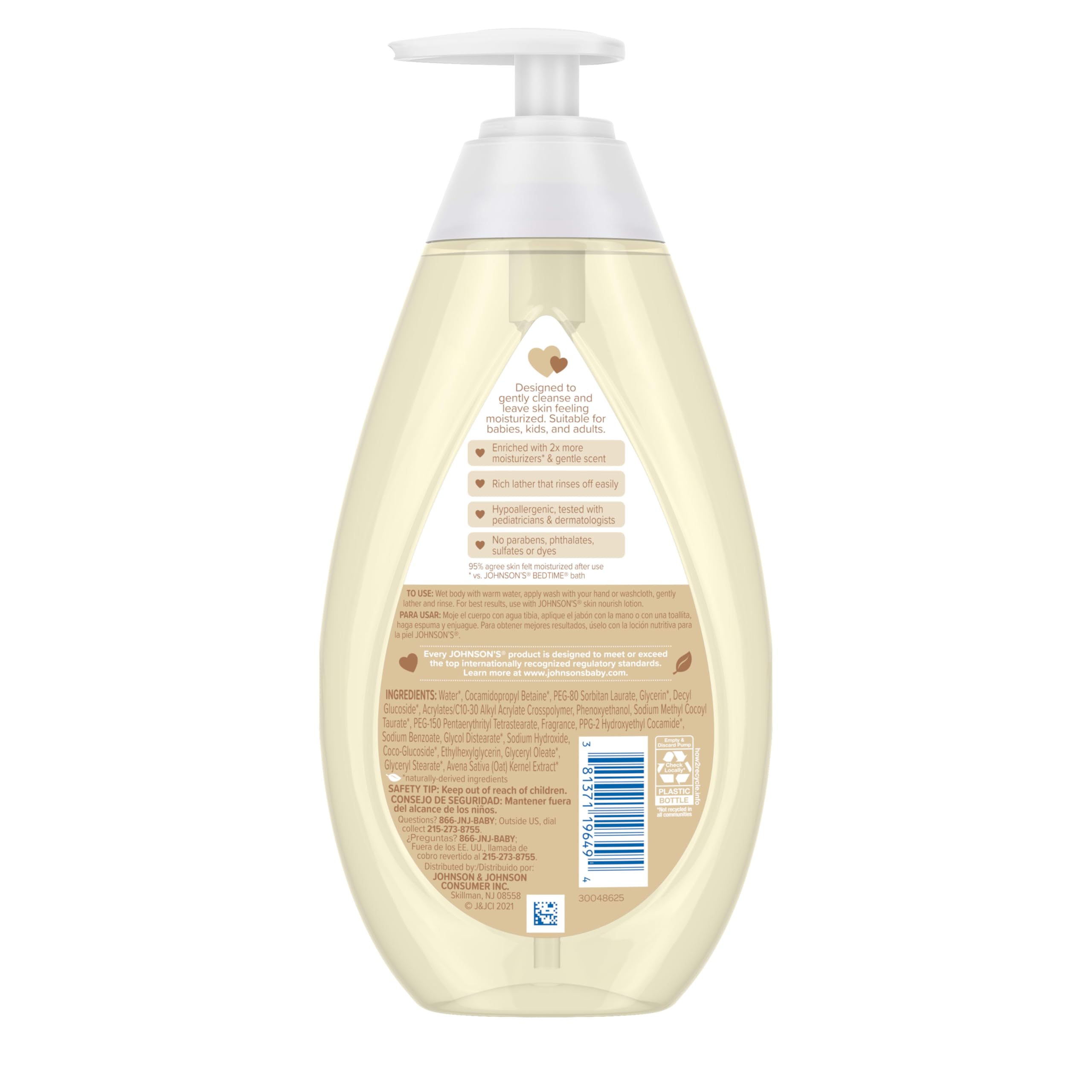 Johnson's Skin Nourish Baby Wash, envase reciclado al 50% para cuidado responsable