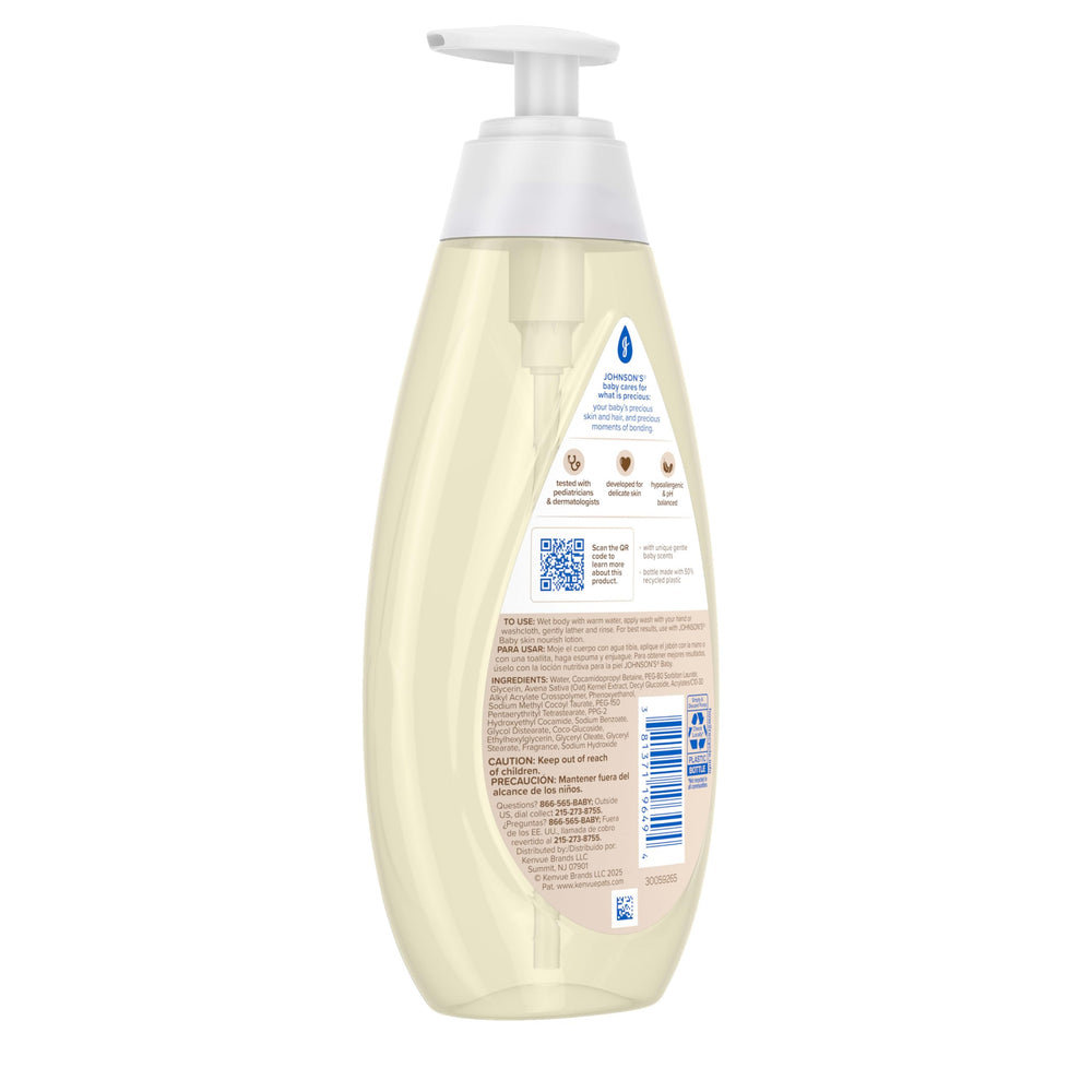 Johnson's Skin Nourish Baby Wash, probado dermatológicamente para piel delicada
