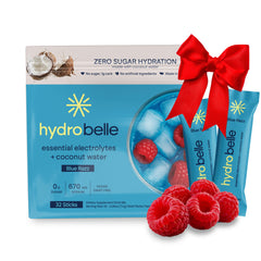 JoinBelle HydroBelle blue razz powder for refreshing hydration on the go.