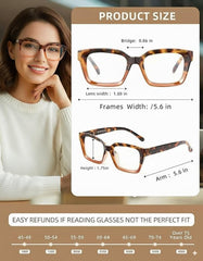 JOLISU women’s reading glasses with spring hinge provide secure, flexible fit.