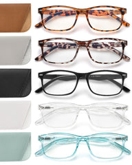 JOLISU 5-pack reading glasses for women with spring hinges for daily comfort