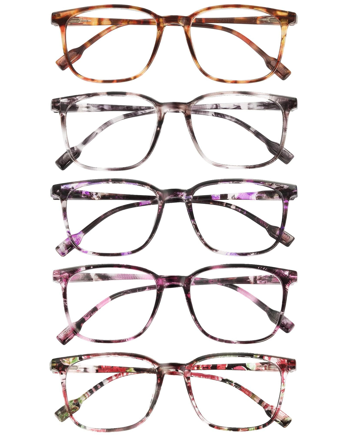 JOLISU 5-pack ultra-light frames close-up showing blue light lenses for long screen sessions.