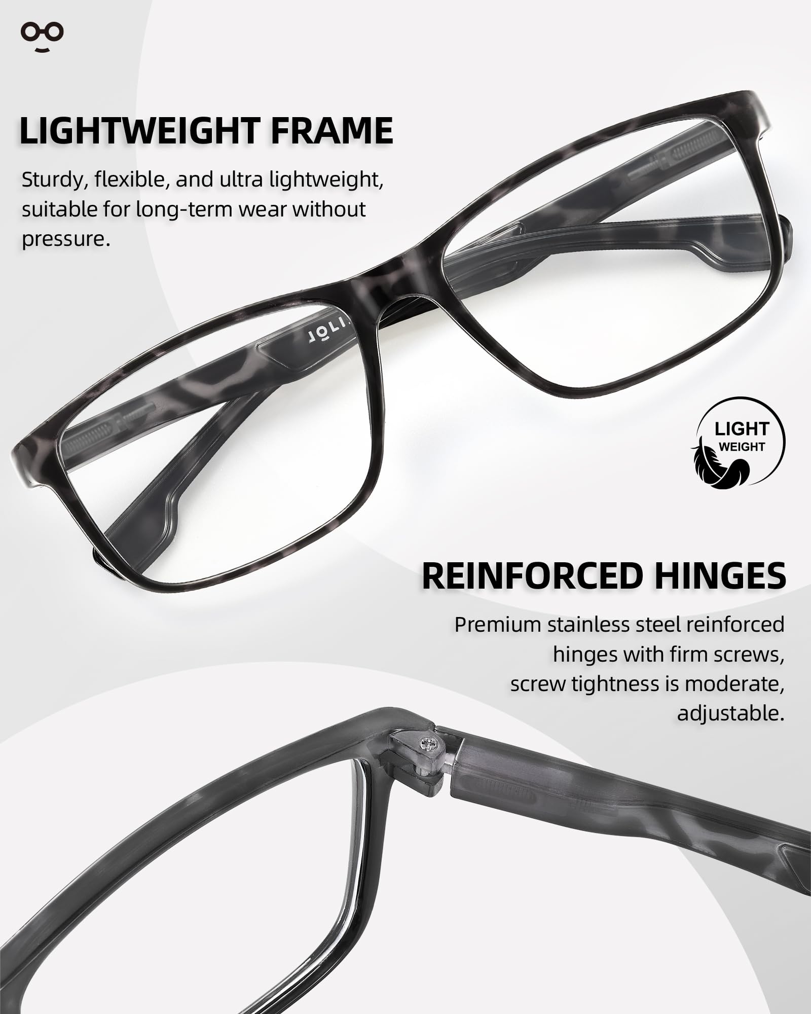 JOLISU reading glasses ideal for nighttime reading and screens