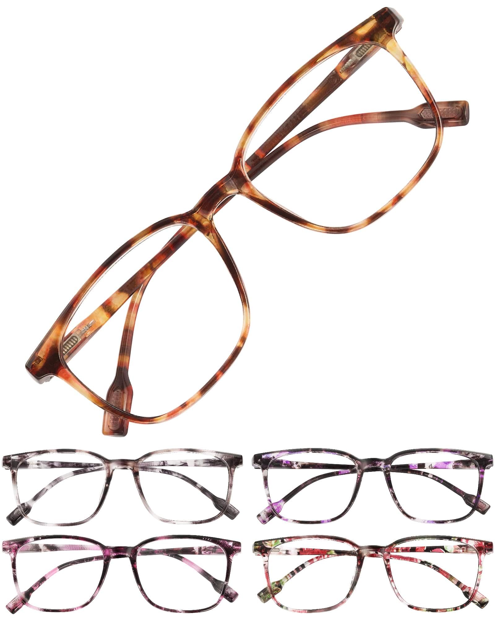 JOLISU blue light glasses on a wearer for comfortable screen reading.