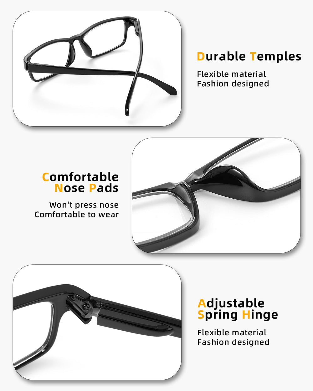 JOLISU pattern-print lightweight frame adds style to daily reading.