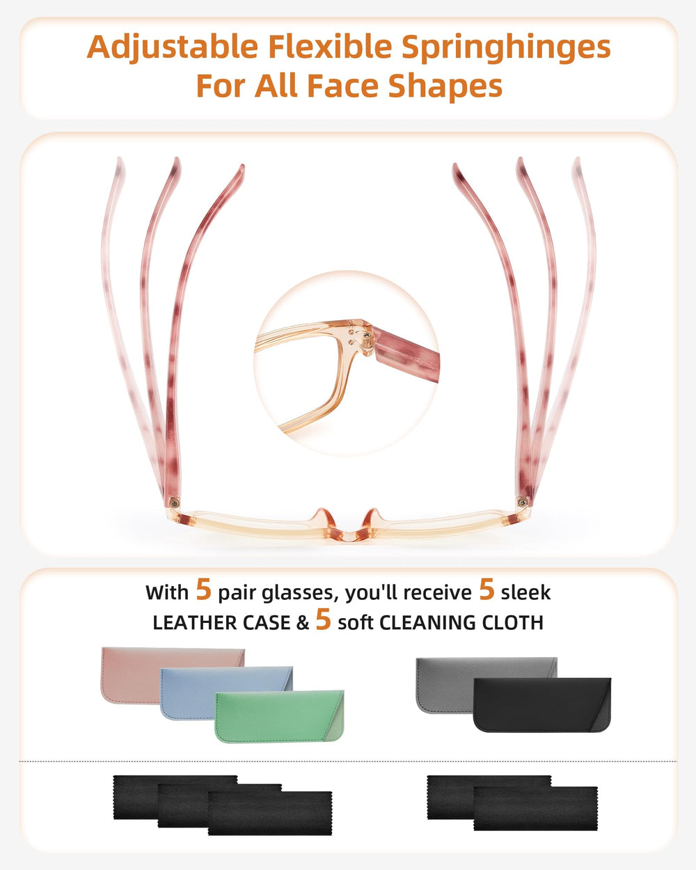 JOLISU PU leather case keeps glasses protected on the go.