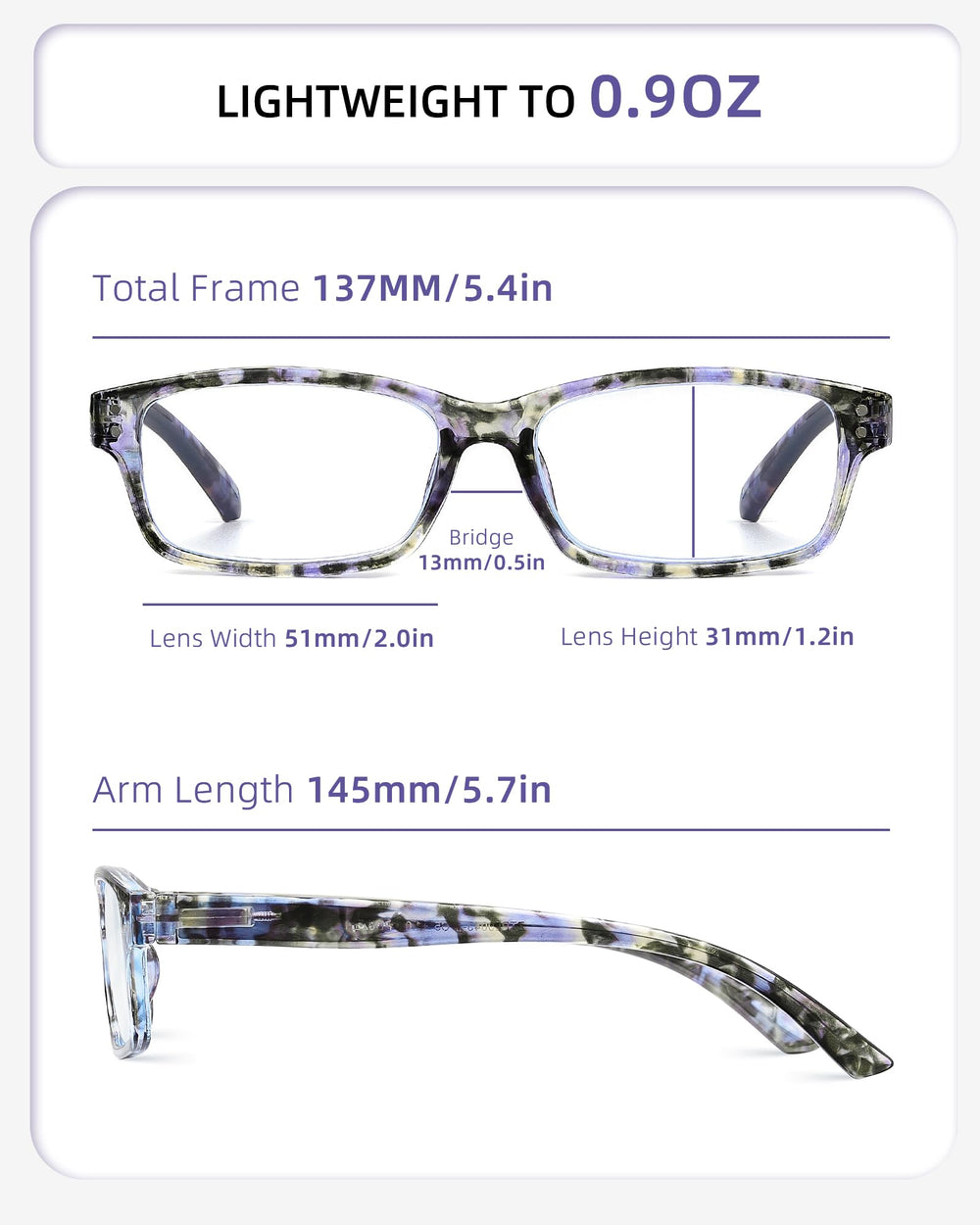 JOLISU readers with spring hinges offer a flexible, secure fit.