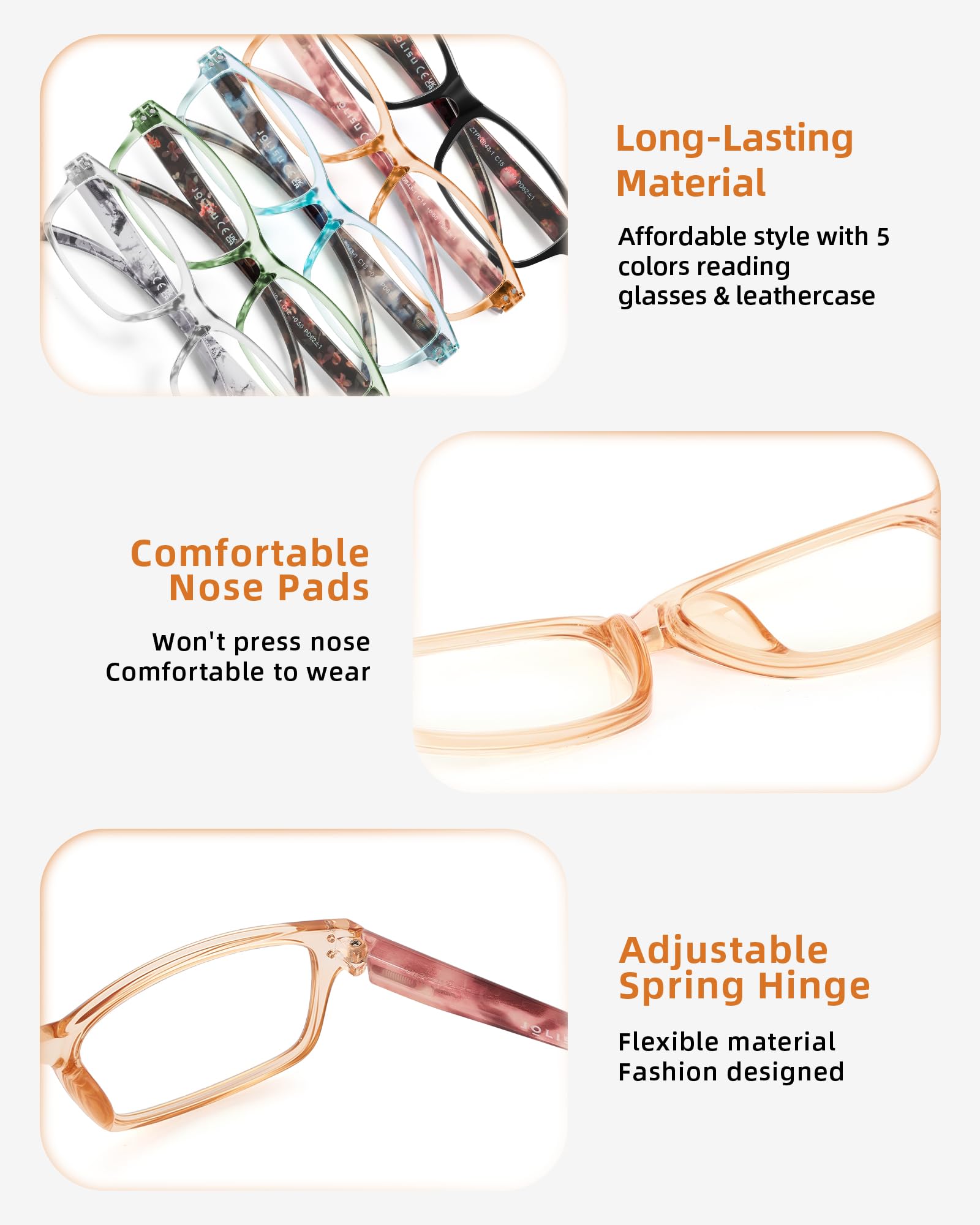 JOLISU tortoise-frame reading glasses blend style with comfort.