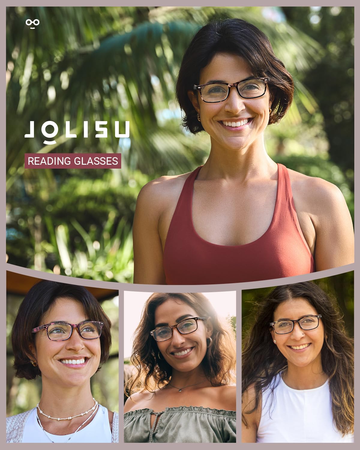 JOLISU nose pad design provides comfortable, non-slip support for longer wear.
