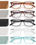JOLISU 5 Pack Reading Glasses for Women – Lightweight, Spring Hinges, Anti-Blue Light, 1.00 Diopter