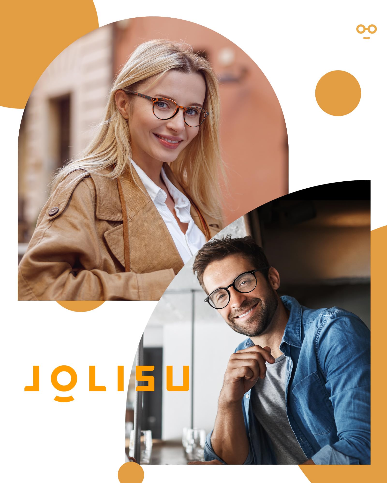 JOLISU lightweight TR90 frame delivers flexible, comfortable wear without nose pressure.