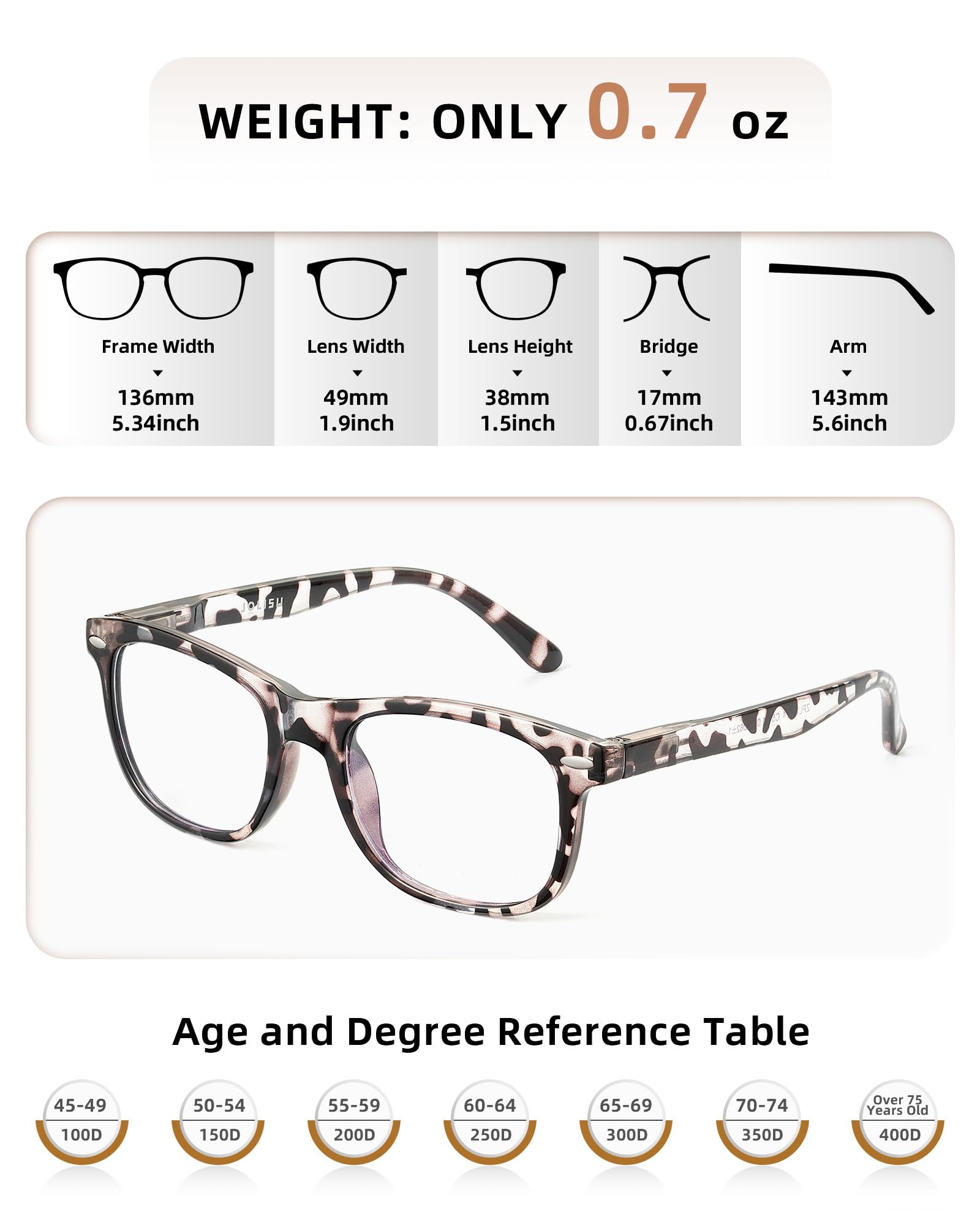 JOLISU women's reading glasses with spring hinges for secure, comfortable fit