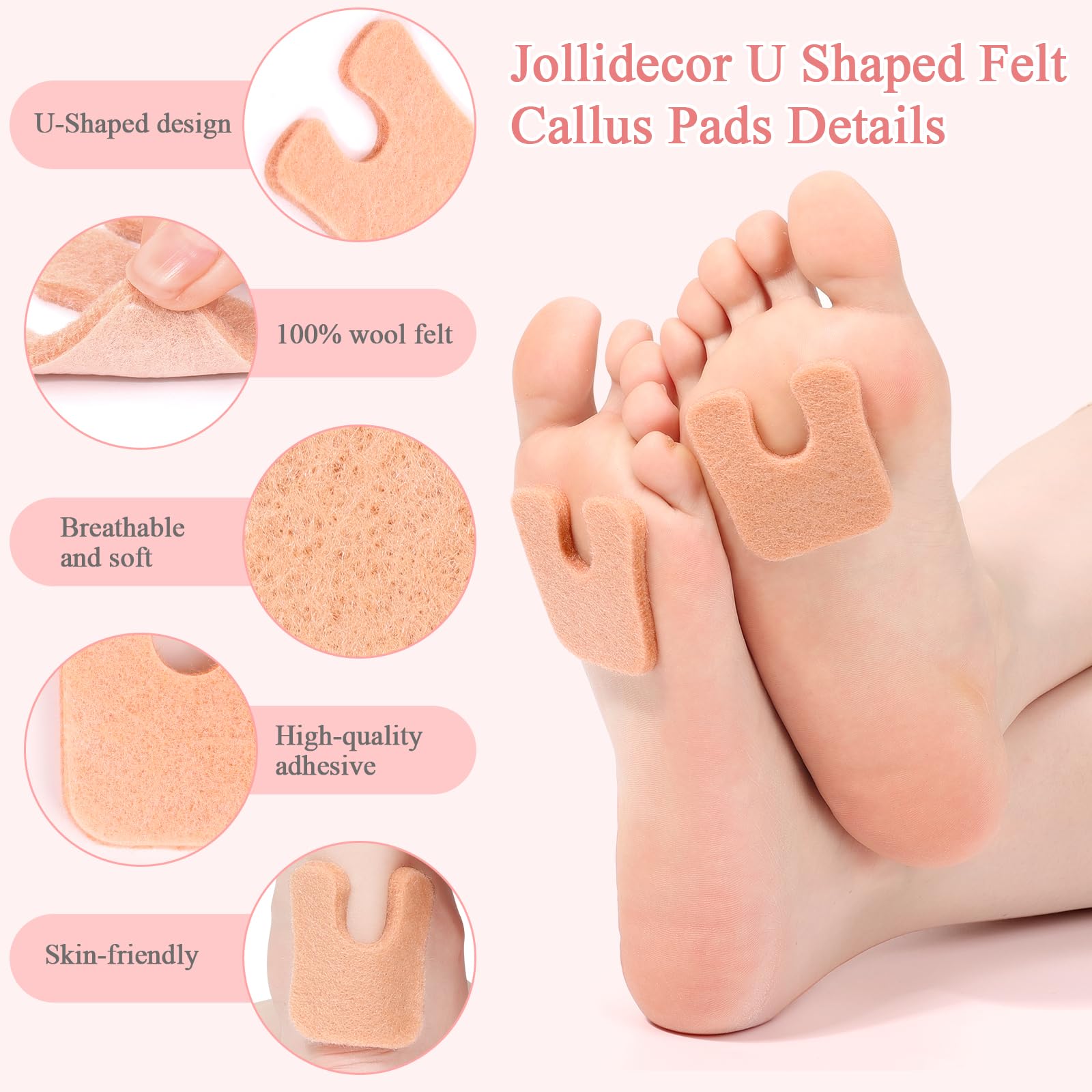 Jollidecor pads used with various shoes for comfort anywhere.