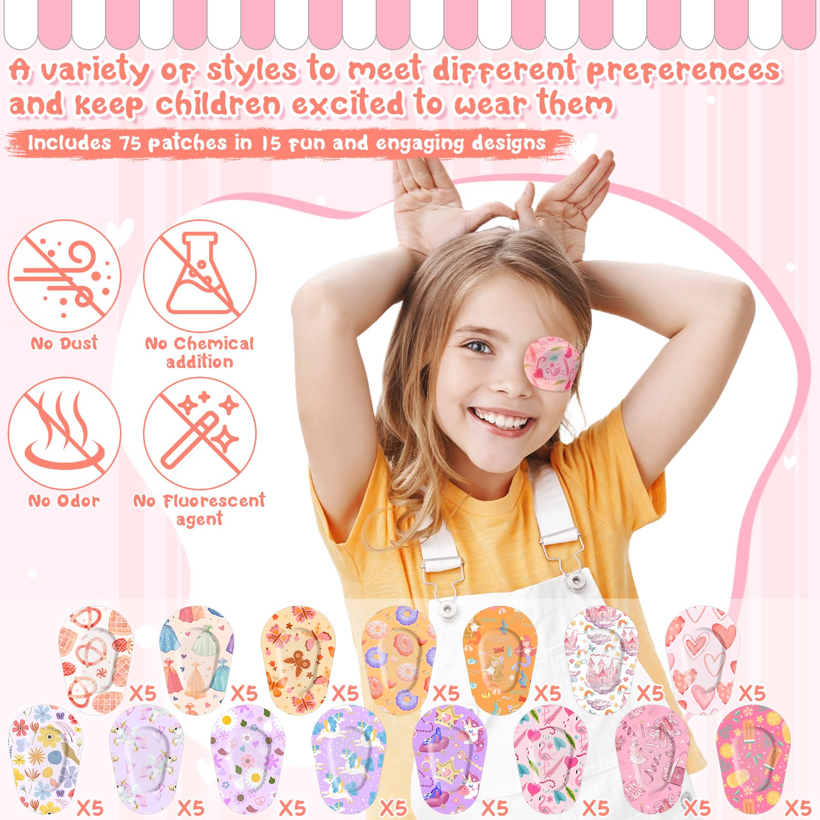 Jollidecor eye patch star design helps kids wear patches with confidence.