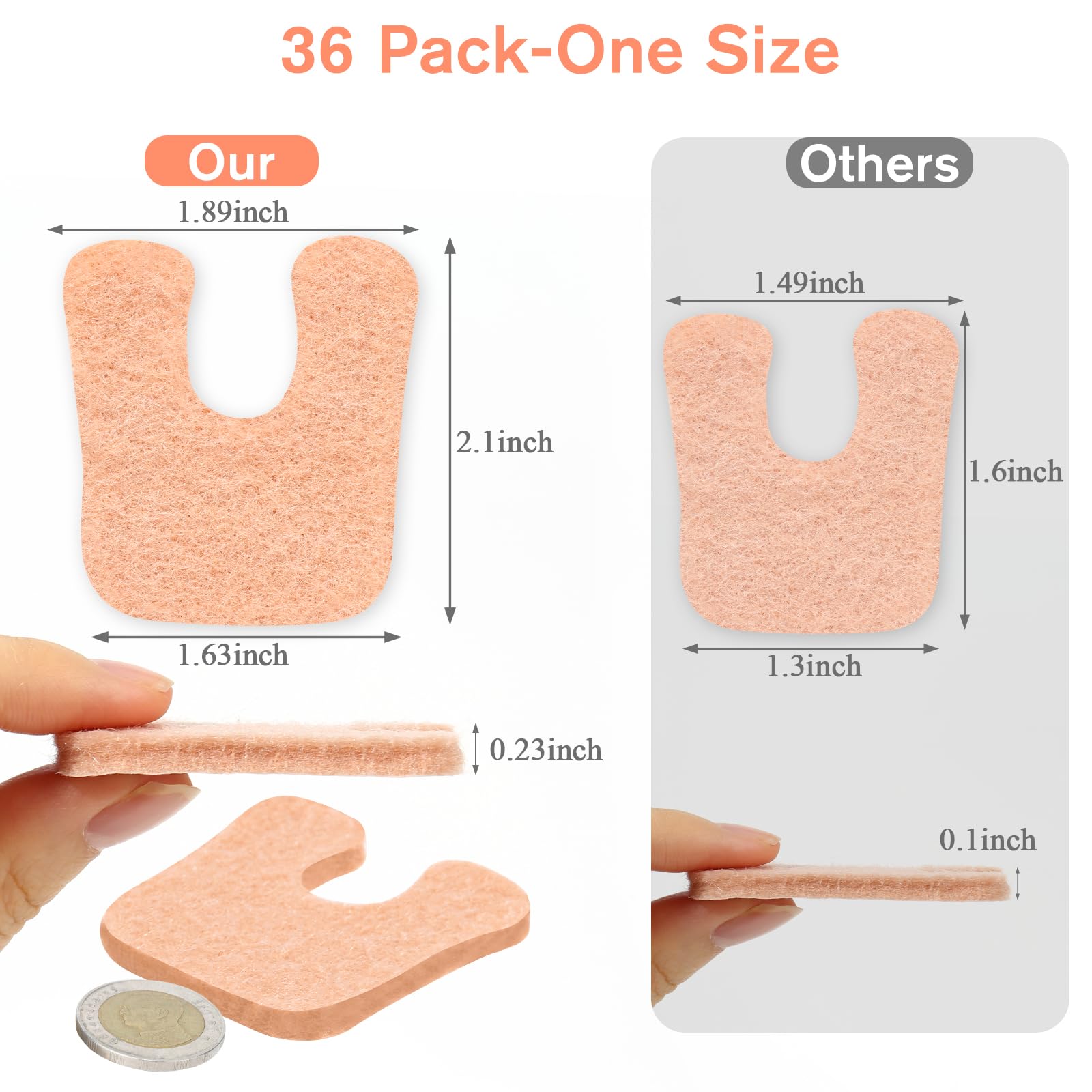 Jollidecor soft corn pads cushion the ball of the foot to reduce pressure.