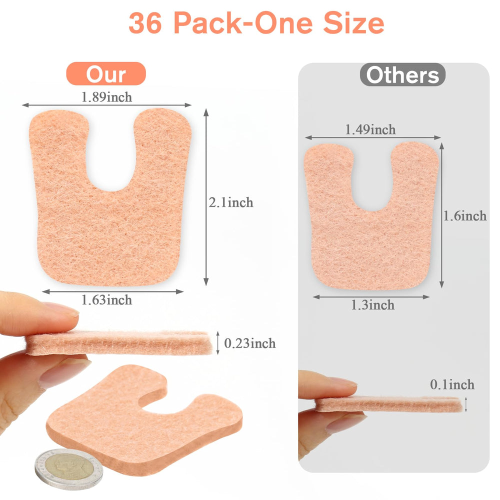 Jollidecor soft corn pads cushion the ball of the foot to reduce pressure.