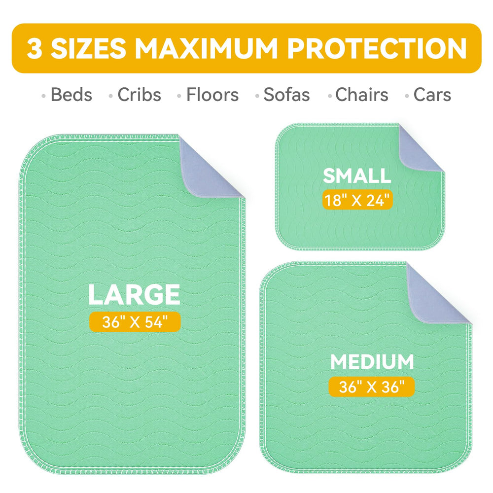Jolly Care underpad shown on bed and sofa for furniture protection