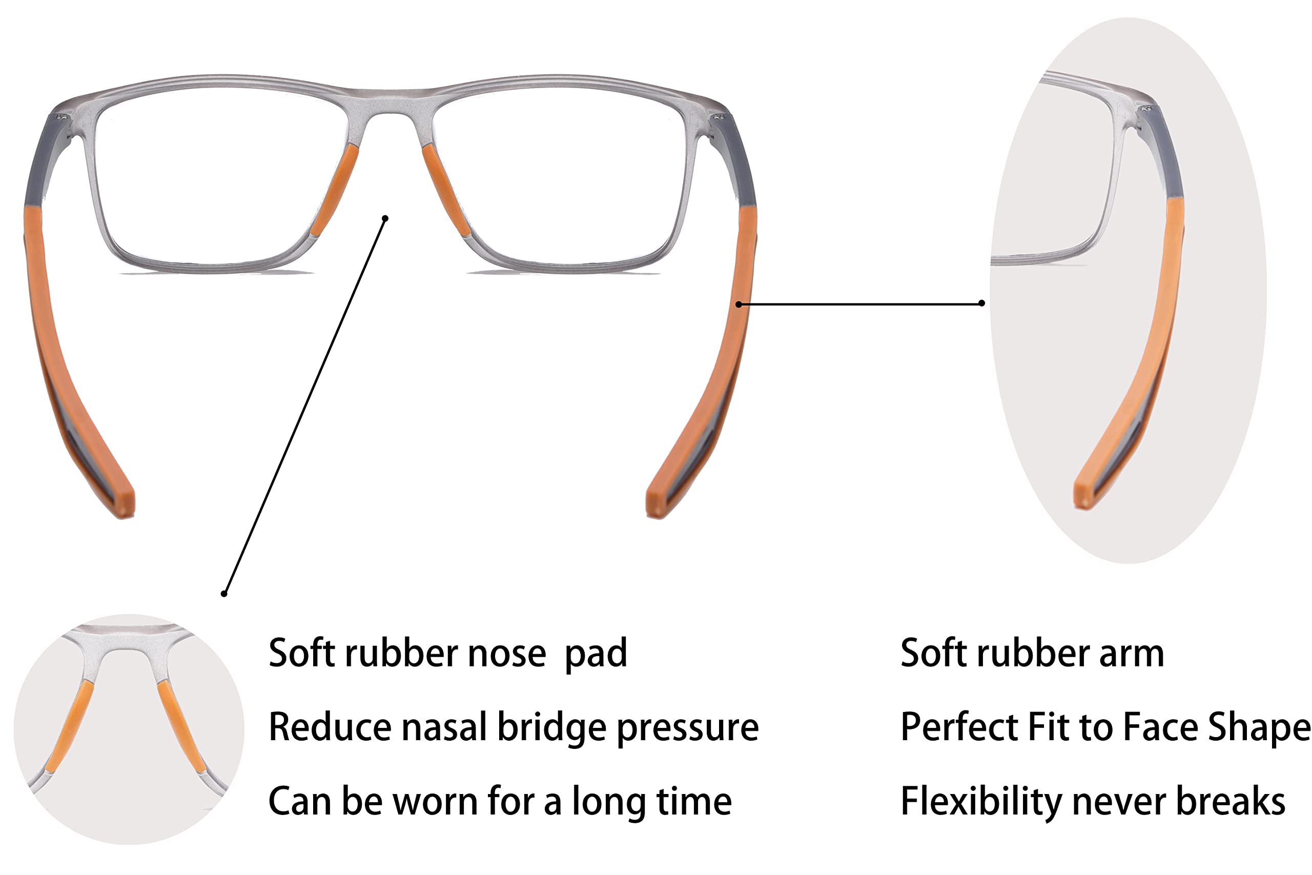 JOON-joon armazón ligero TR90 para gafas de lectura, cómodo todo el día