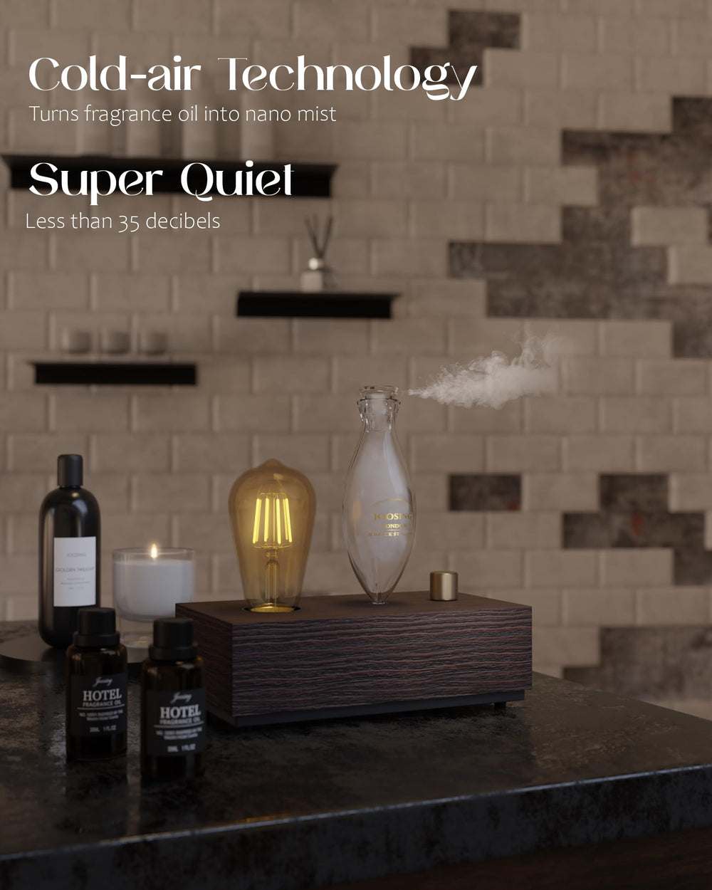 JOOSING diffuser LED light modes create ambiance for relaxation and focus.