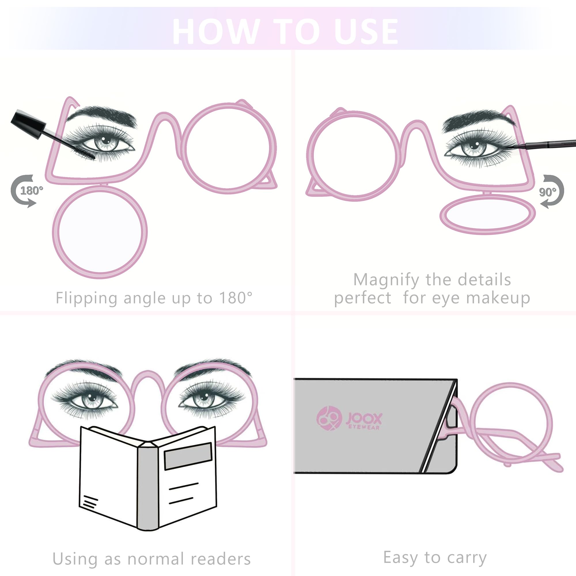 JOOX makeup reading glasses durable frame and secure screws for daily wear