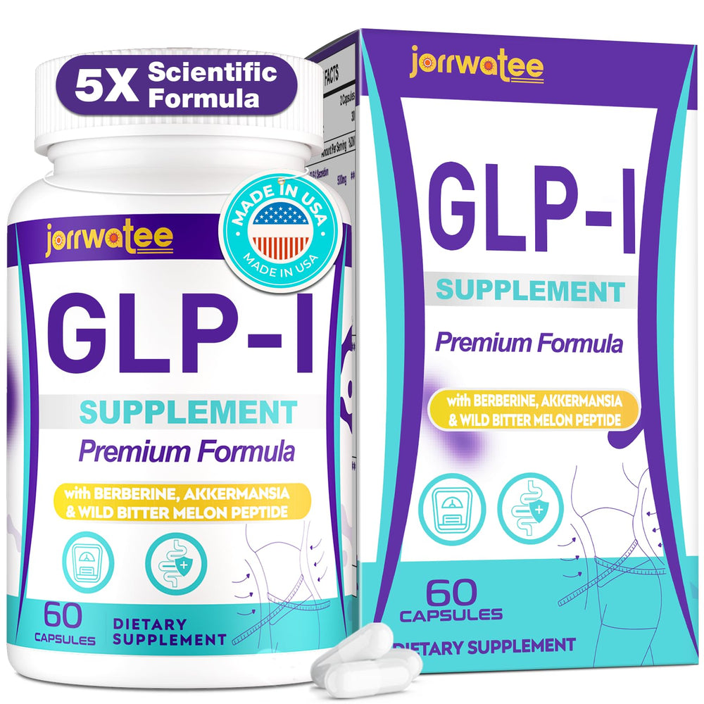 Jorrwatee GLP-l bottle-front showing daily probiotic for digestive comfort and energy